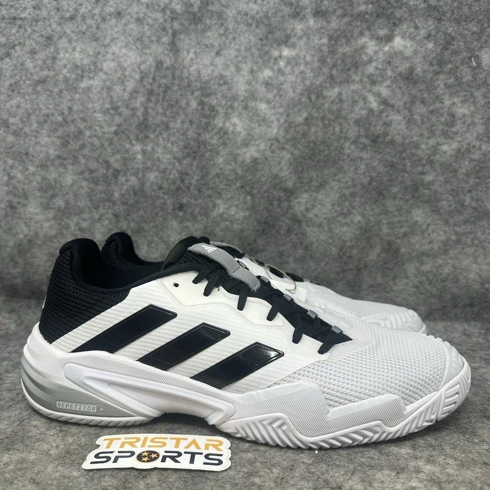 Adidas Barricade 13 Tennis Shoes Mens Size 13 White Black IF0465 Pickleball